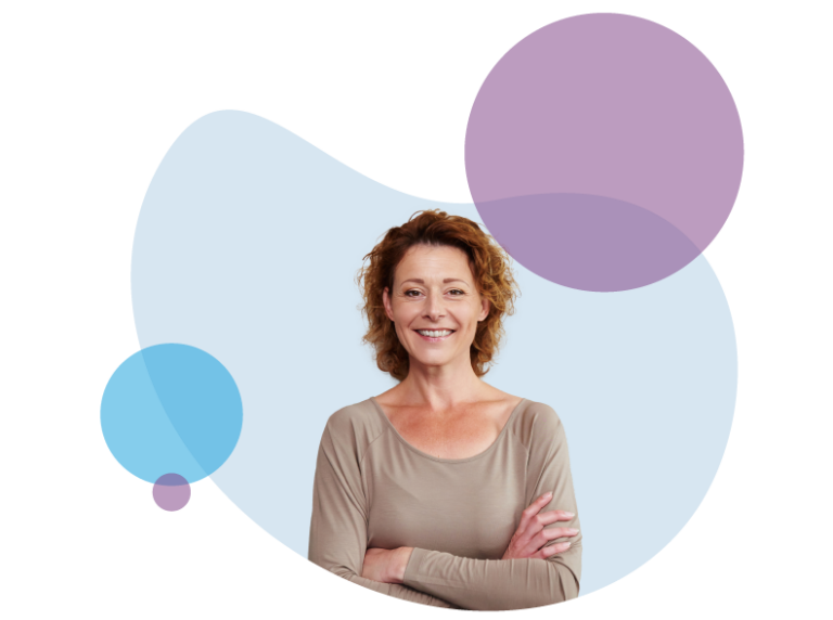 Woman smiling on abstract background