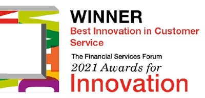 "Winner: Best Innovation in Customer Service" award graphic