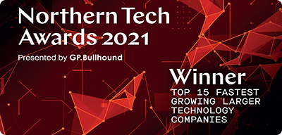 "Northern Tech Awards 2021" winner banner